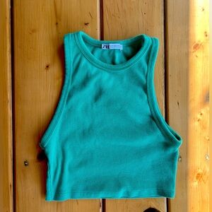 ZARA GREEN TANK womens medium!